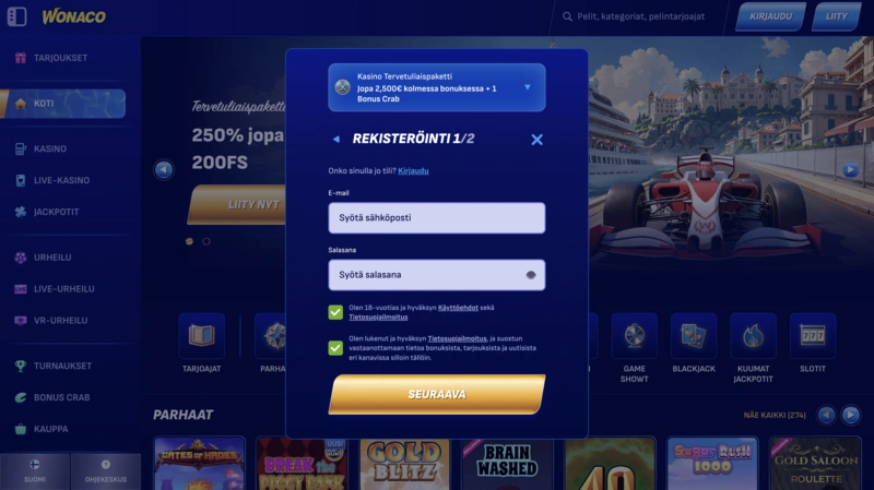 Wonaco Login
